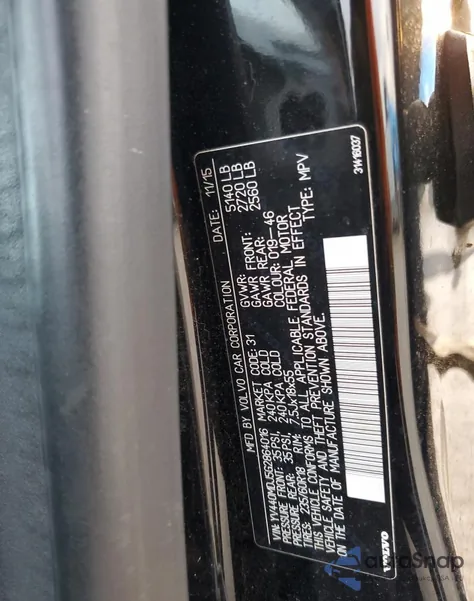 2016 Volvo Xc60 T5 from USA, damaged, VIN YV440MDJ5G2864016